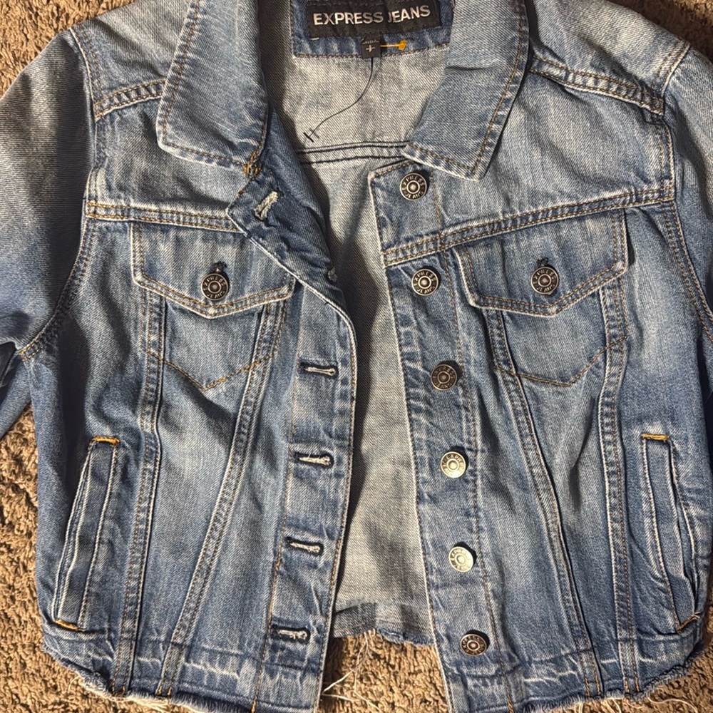 Express Jeans Light Blue Denim Jacket Great shape!